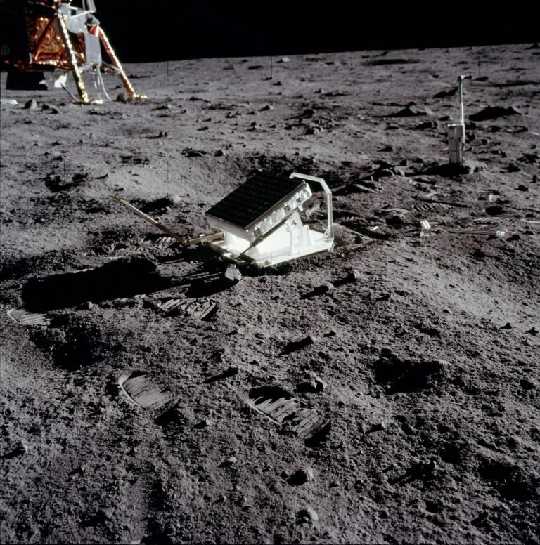 The Apollo 11 laser ranging reflector panel on the lunar surface