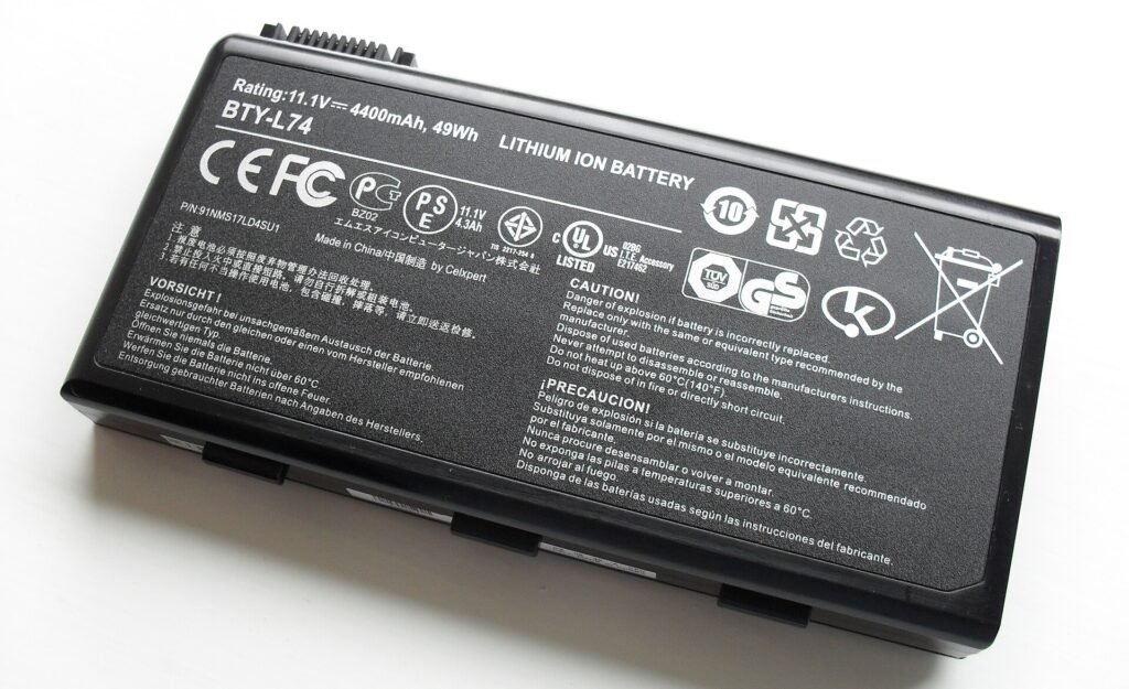 A lithium-ion laptop battery pack